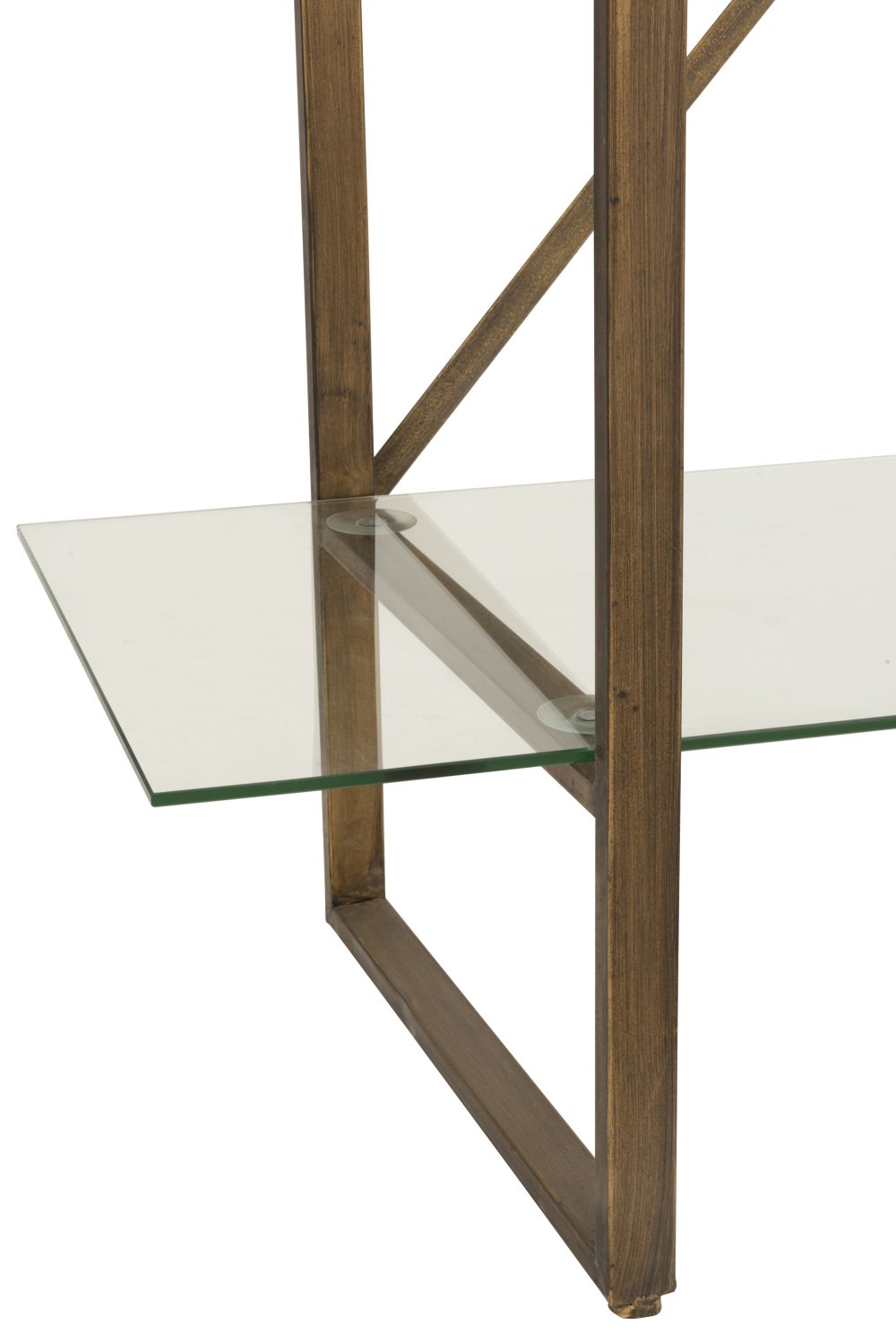 Étagère rectangulaire 4 niveaux TOTA en verre et métal or.